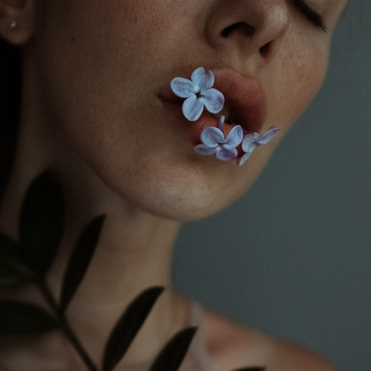 flowers on lips
