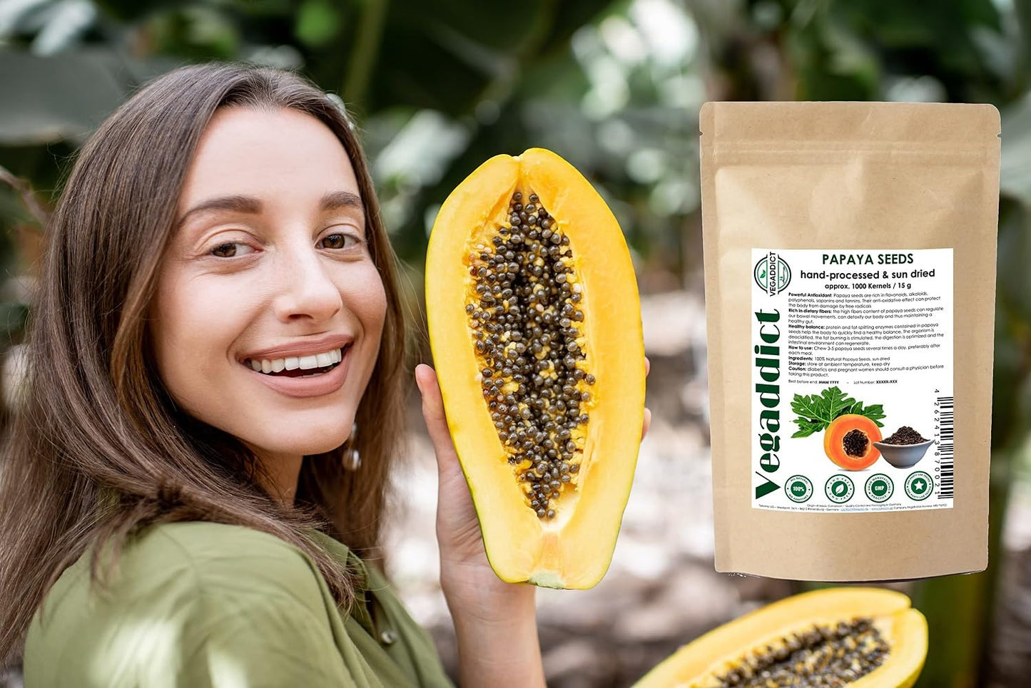 100% Natural Sun Dried Papaya Seeds | High Papaya Enzyme (Papain)