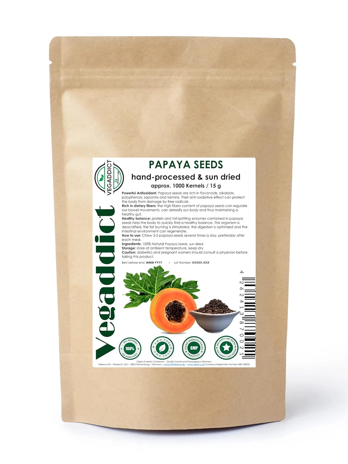 100% Natural Sun Dried Papaya Seeds | High Papaya Enzyme (Papain)