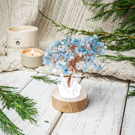 Guardian Angel-Aquamarine Tree Lamp