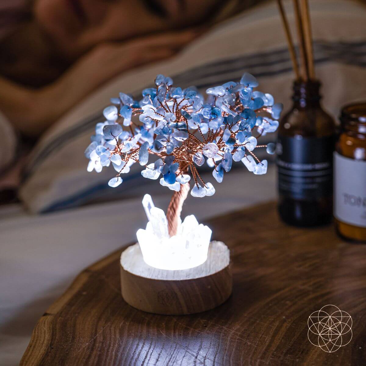 Guardian Angel-Aquamarine Tree Lamp