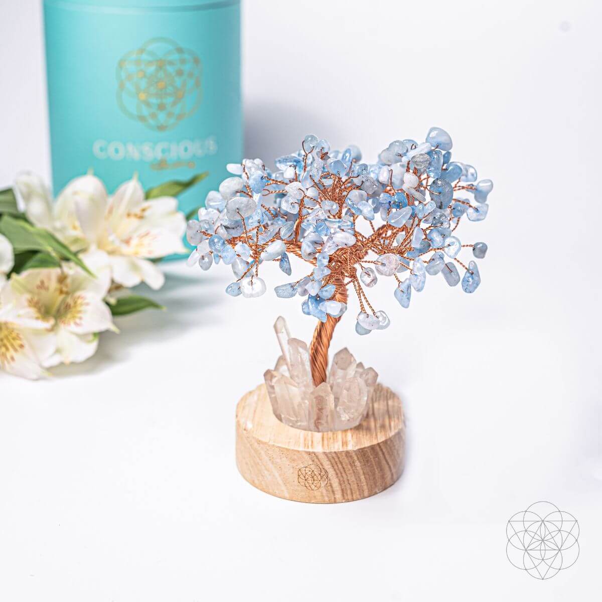 Guardian Angel-Aquamarine Tree Lamp