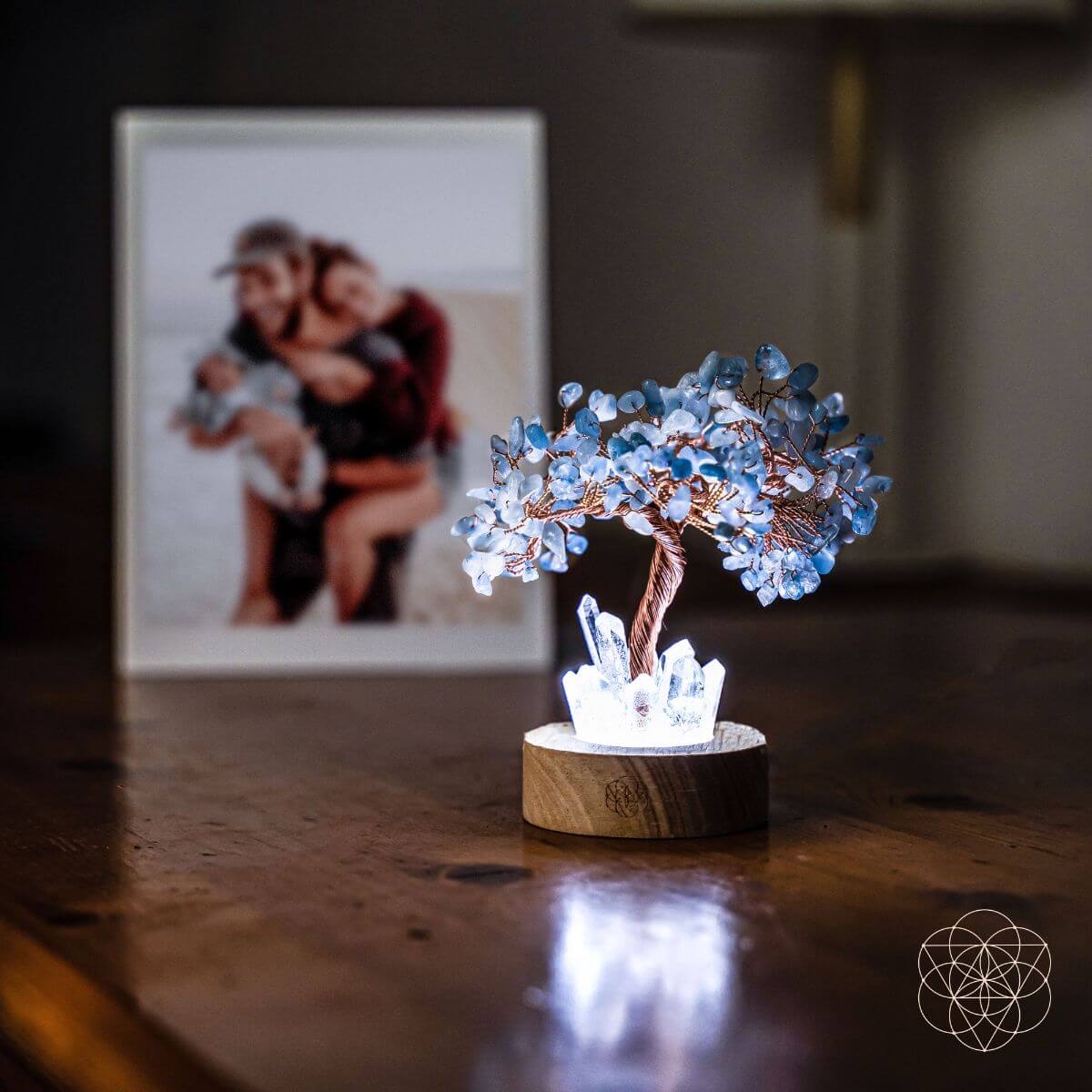 Guardian Angel-Aquamarine Tree Lamp