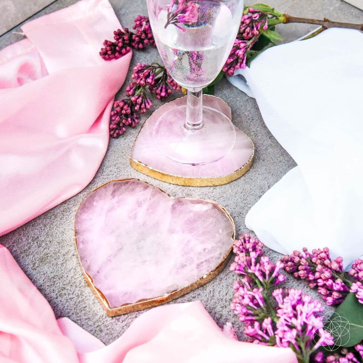 Positive Energy Rose Quartz Coasters