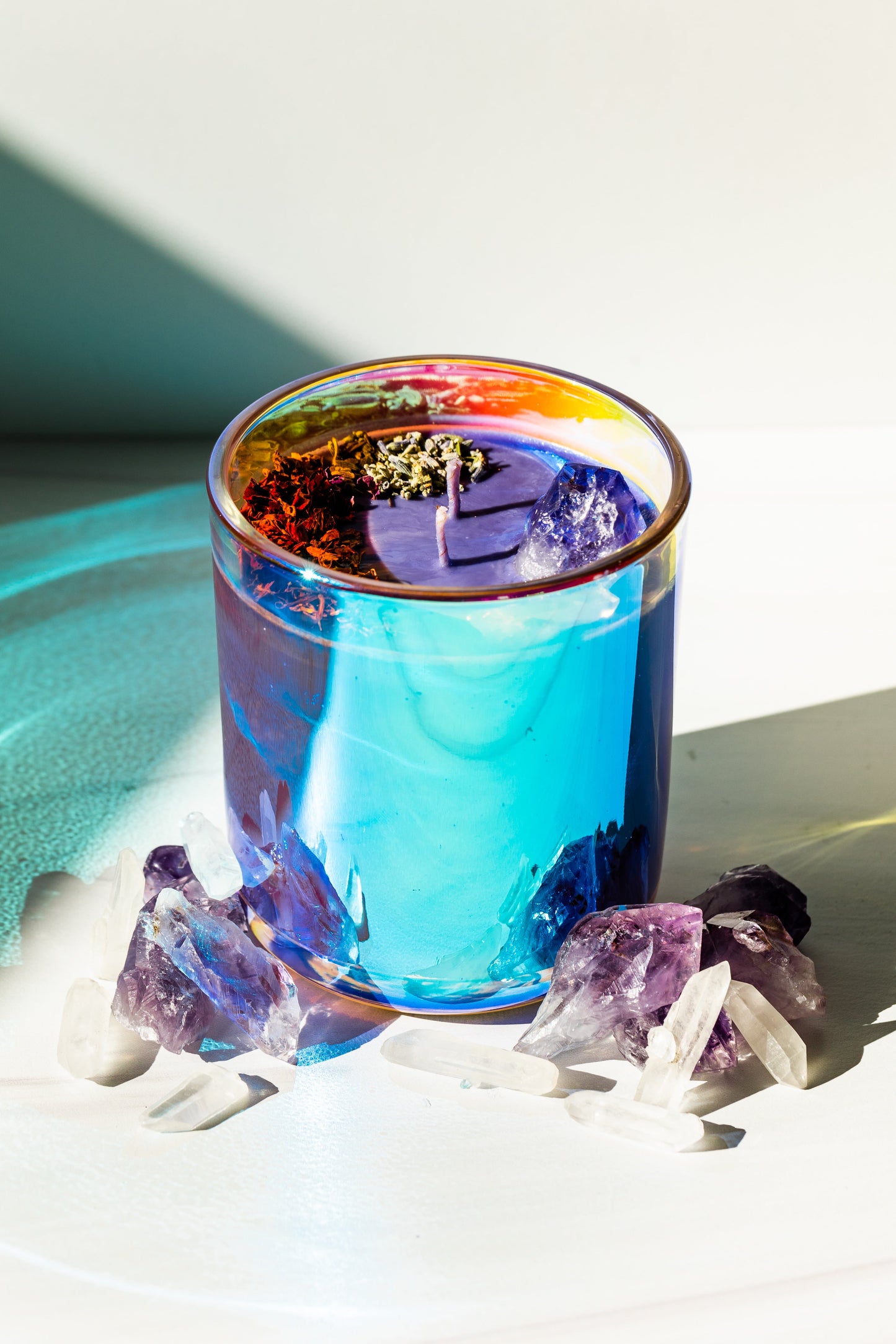 Vegan Soy Infused Crystal Affirmation Candle | I AM